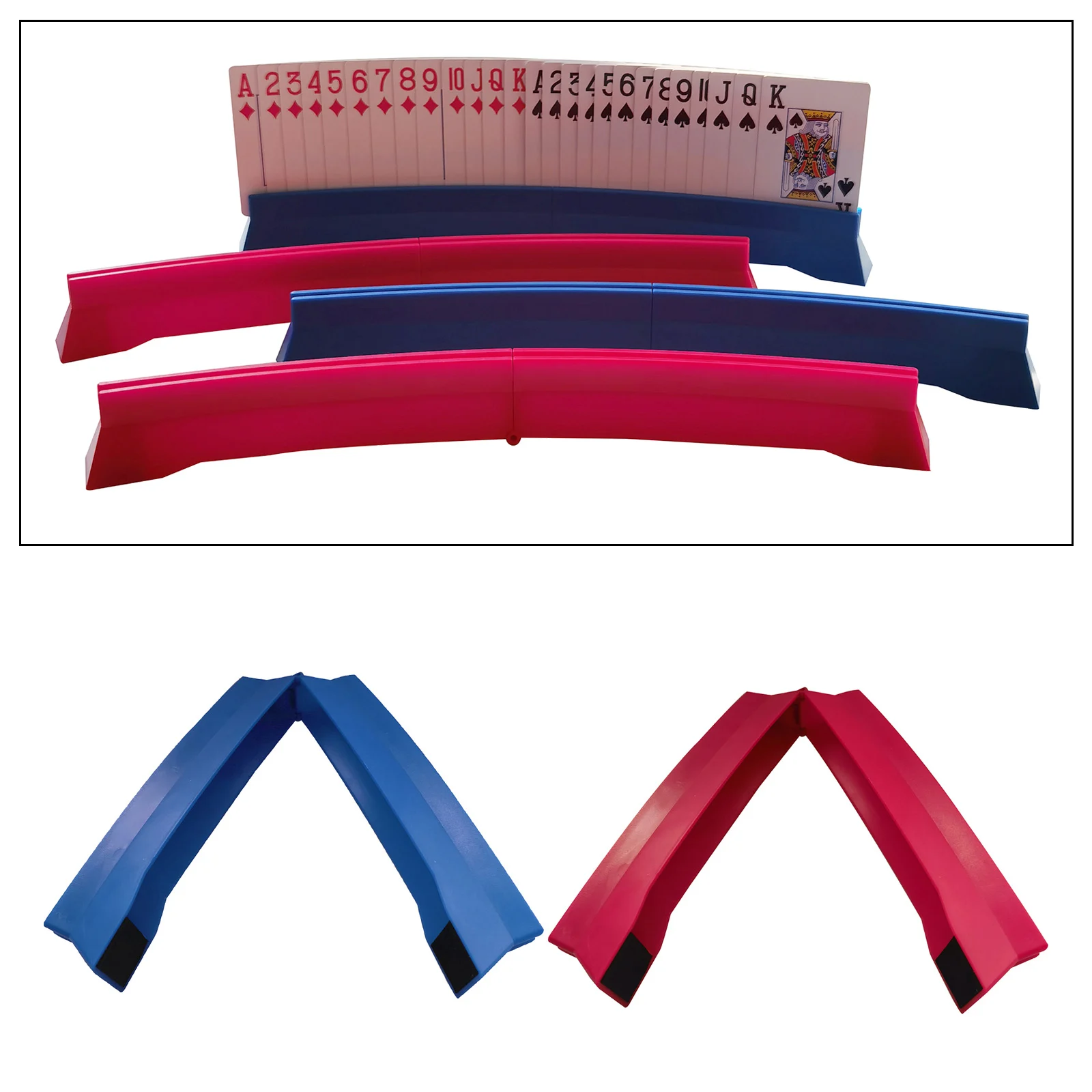 Card Holders Hands Free Plastic Card Rack Organizer Playing Bridge Trays for Adults Elderly Kids Game playing card holder