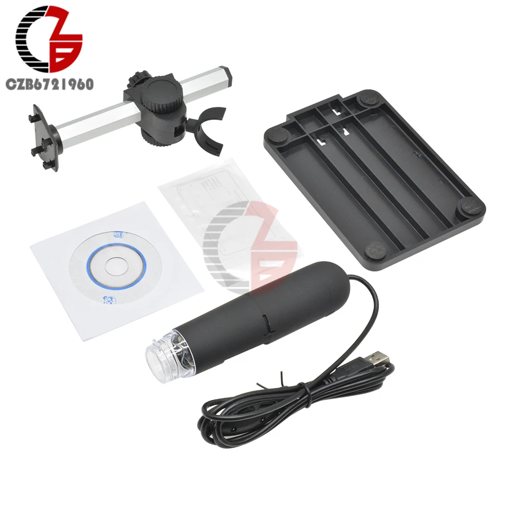 2MP USB 1000X8 светодиодный цифровой микроскоп Эндоскоп лупа камера+ подъемная стойка