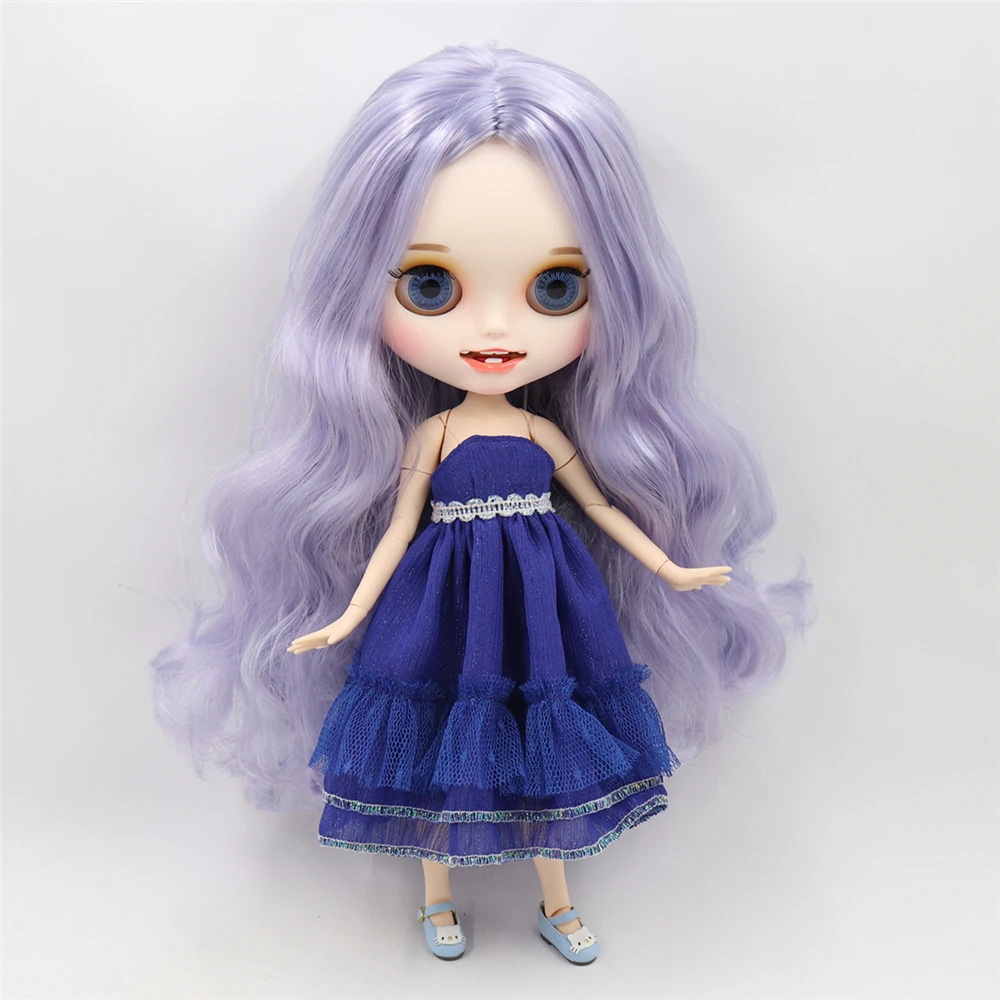 Blyth Обнаженная ледяная bjd кукла резные губы открытый рот матовая Заказная лицо фиолетовые волосы 1/6 суставное тело ледяная bjd DIY игрушка девочка подарок