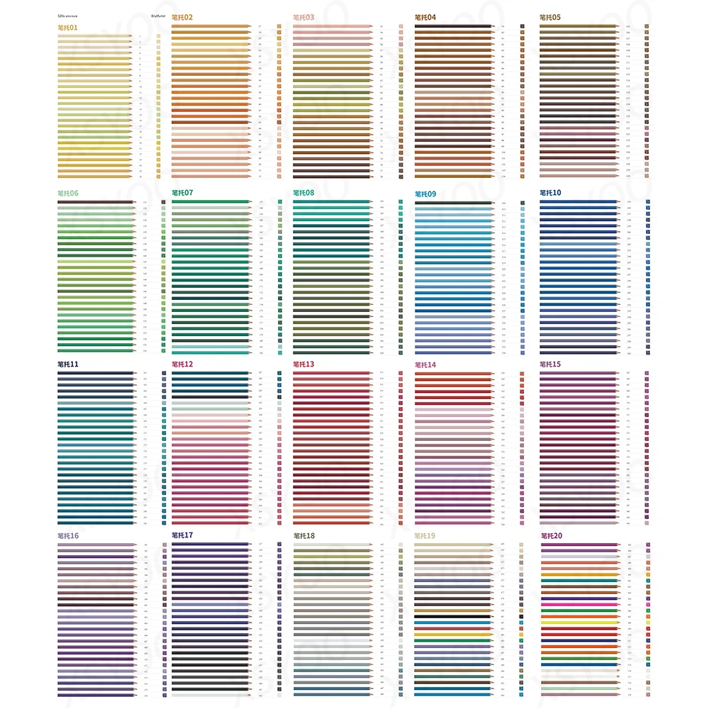 BRUTFUNER260ColorsProfessionalOilBasedColouredPencilsWood