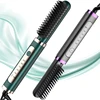 Electric Hair Straightener Hot Comb Brush Negative Ion Heating Hair Straightener Curler Brush Fast Heating Hair Styles Tools 1