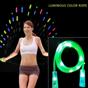 

Hot Selling Light Up Skipping Rope Multi Colour Glow Children Adults Fitness Outdoor Jump Ropes Sports Adjustable Skipping#Q36
