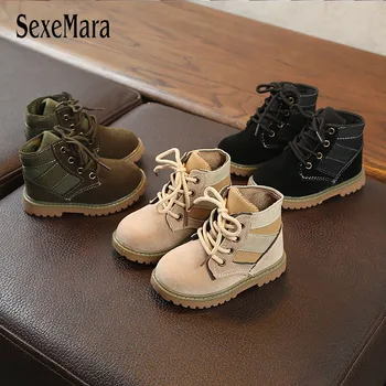 

2020 New Boys Girls Children Shoes Boots Leather Cool Little Kids Outdoor Baby Toddler Martin Boots Boy Short Boots Child C10073