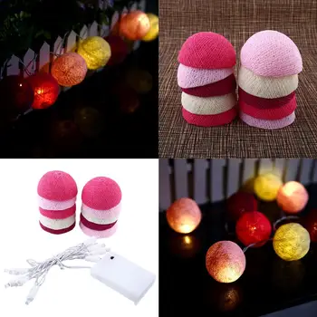 

Pink LED String Lights Indoor Cotton White Wedding Party Holiday Lighting Xmas Fairy Decor Gifts Outdoor