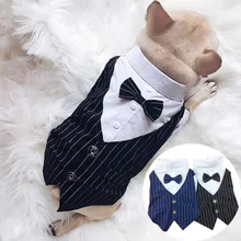 Свадебный собачий костюм для домашних животных, нарядная одежда для собак, галстук-бабочка для жениха, смокинг для маленьких средних собак, для Мопсов, французских бульдогов 10A