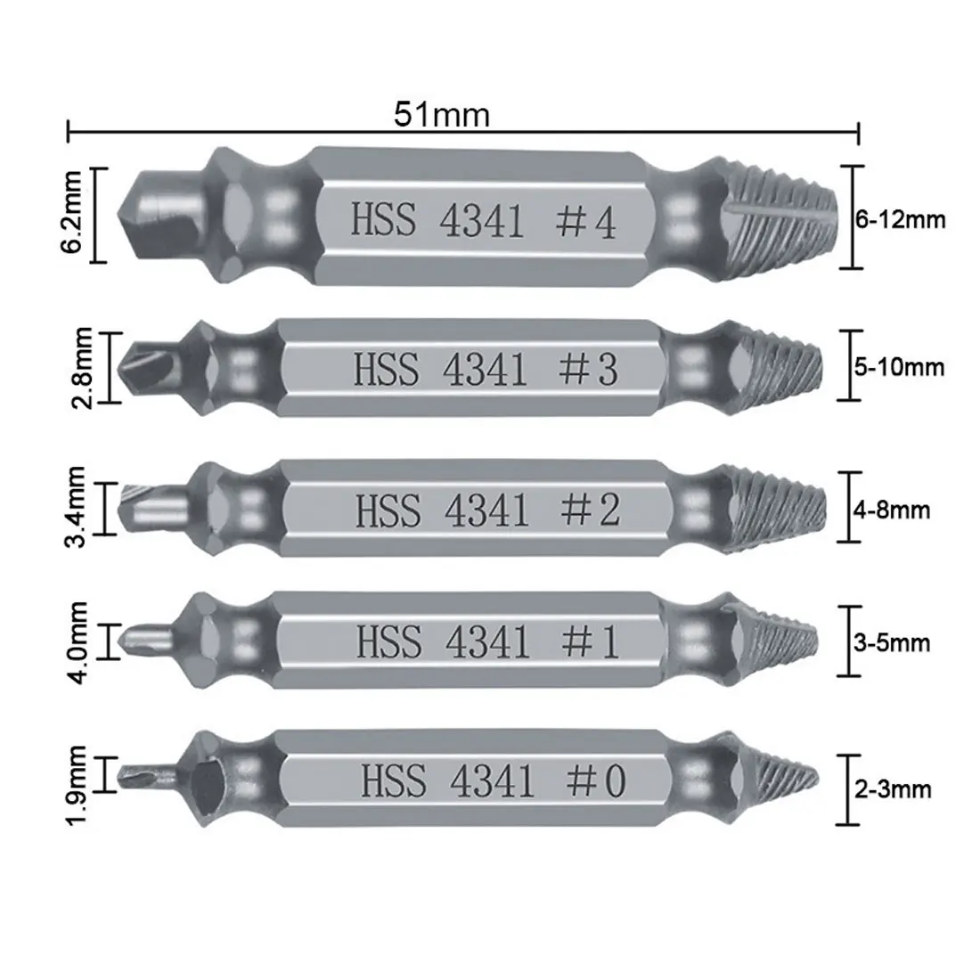 HSS 4341 5 шт. поврежденные винтовые сверло для извлечения руководство сломанной скорости болт шпилька зачищенный Винт инструмент для удаления винта/Водопровод