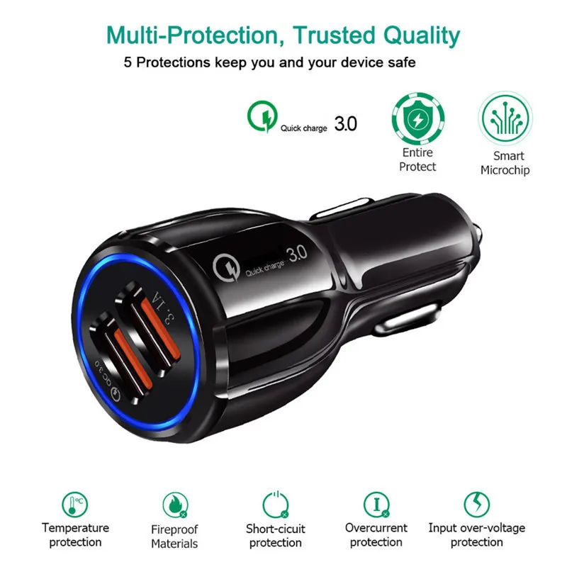 ROCK-QC-3-0-Car-Charger-For-Xiaomi-Huawei-iPhone-X-8-7-6-Samsung-Xiaomi