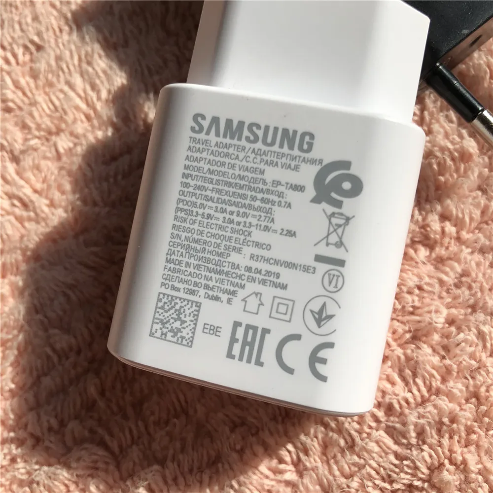 samsung note10 PRO 5G зарядное устройство 25 Вт ЕС супер быстрая зарядка дорожный адаптер type c кабель для samsung Galaxy s10 S9 a50 a70