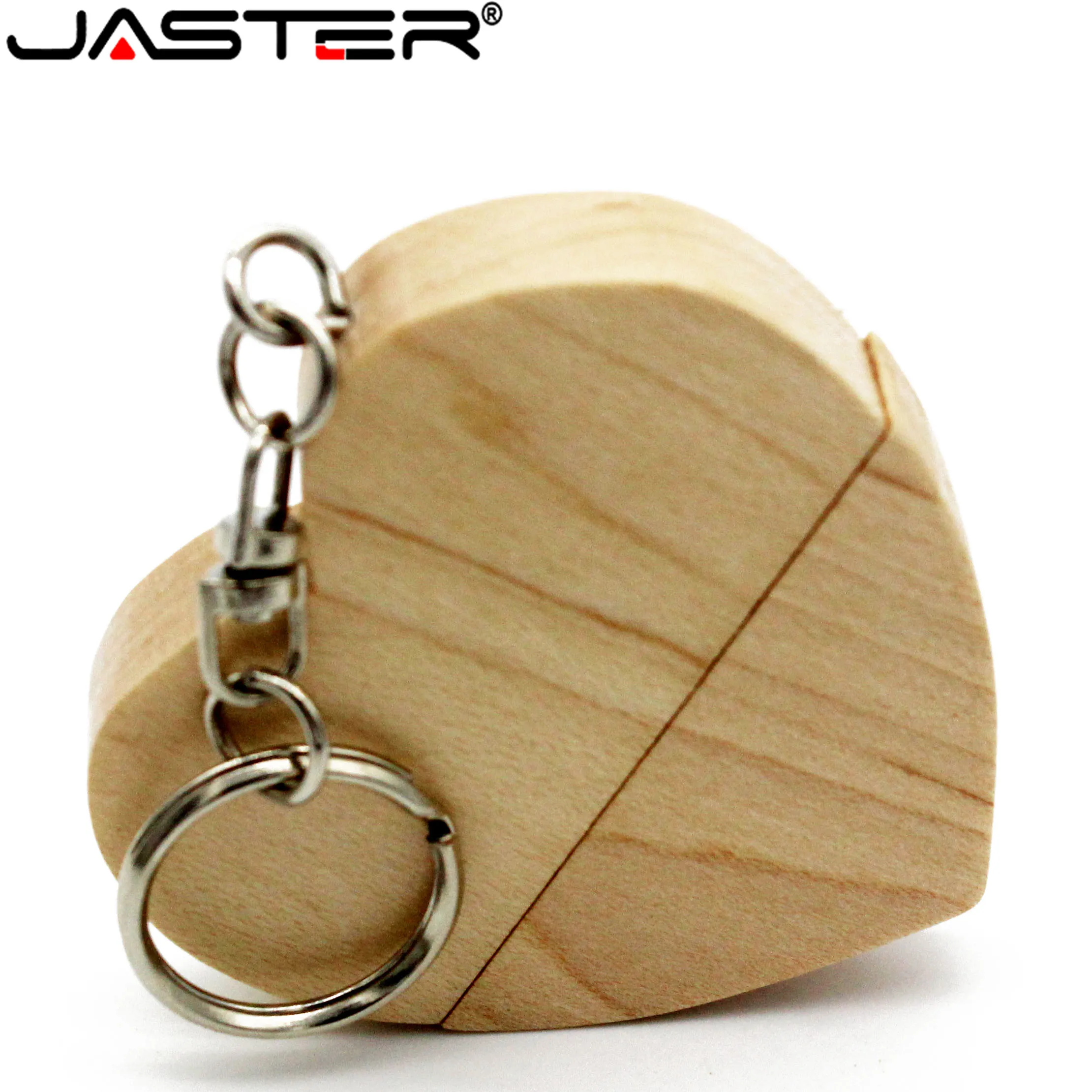 JASTER деревянное сердце Пользовательский логотип 64 ГБ Usb флэш-накопитель карта памяти, Флеш накопитель 8 ГБ 16 ГБ 32 ГБ логотип компании гравюра