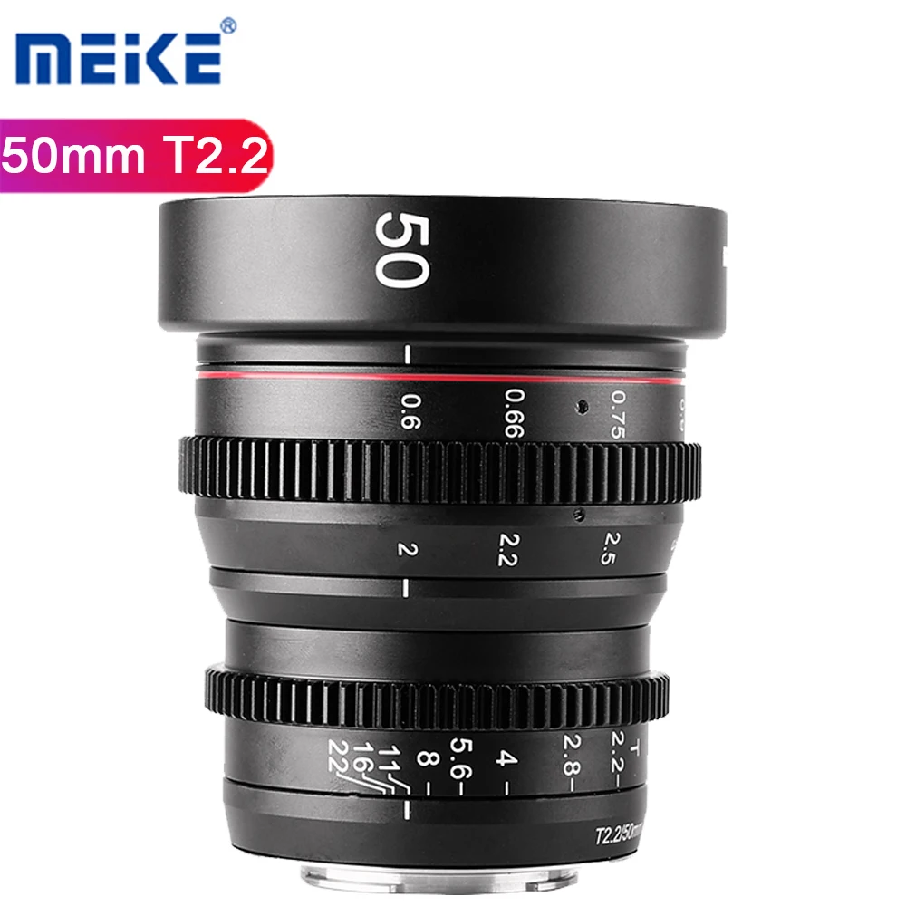 Obiettivo Meike 50Mm T2.2 Cine Grande Apertura Messa A Fuoco Manuale Obiettivo Prime Cine Per Olympus Panasonic M43 Fuji Sony E-Mount Bmpcc4K Zcame2