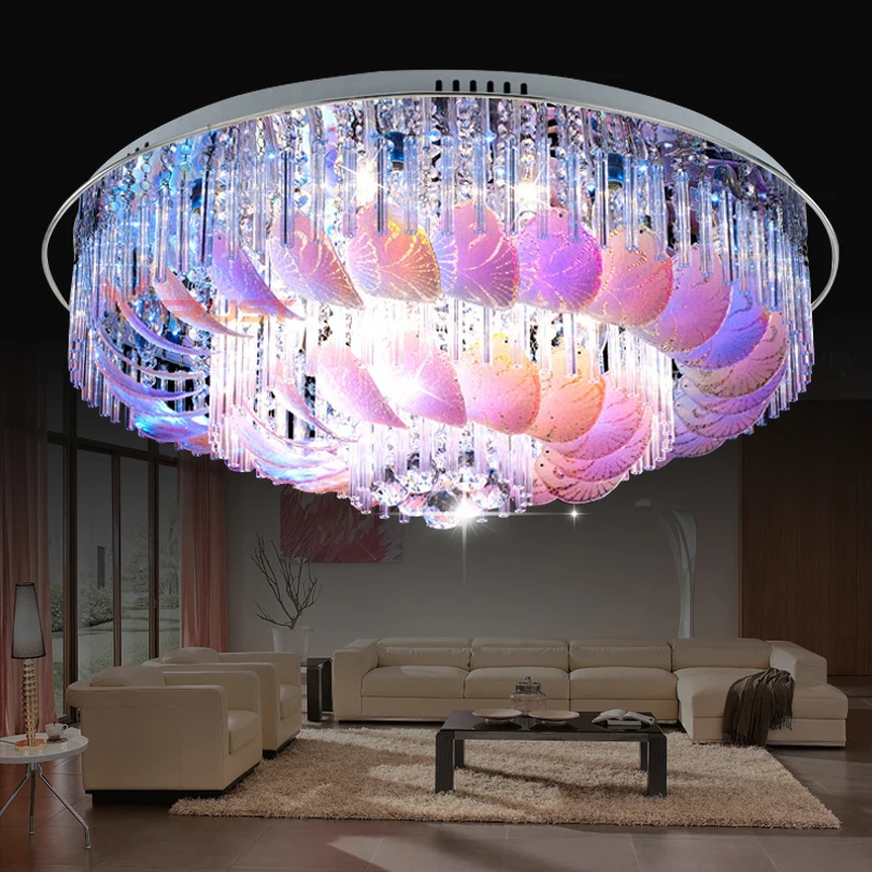 

Modern Ceiling Lamps Round Crystal Ceiling Lights LED Ceiling Lamps Lamparas de techo Luces Home Lighting Fixture Romantic Lamps