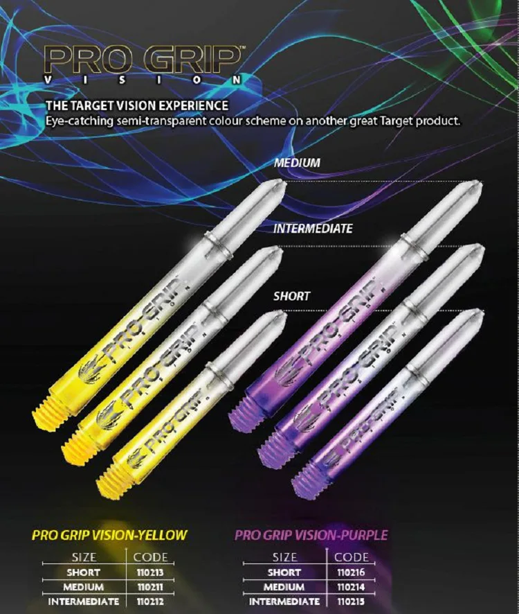 Подходит для Target Pro Grip Дротика, штанга для зрения, градиентные цвета, двойные цветные дротики, различные стержни
