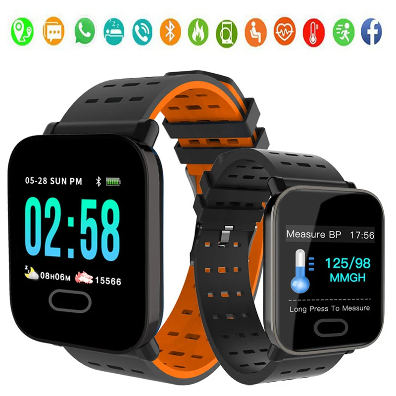 

A6 Sports Smart Watch 2020 Heart Rate Monitor Fitness Tracker Sleep Monitor Waterproof Sport Watch Band For IOS Android Gifts