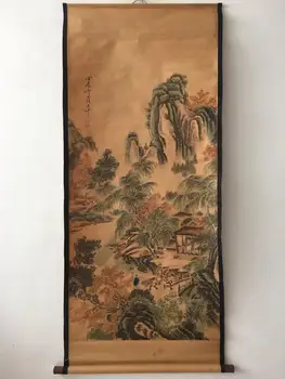 

China old scroll painting Celebrity Figure painting Middle hall hanging painting Wall paintings Man and horse