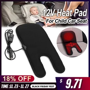 

Black 12V Baby Car Heating Cushion Seat Cover Adjustable Temperature Car Seat Heater Warmer Mat For Kids Baby Winter Heated Pad