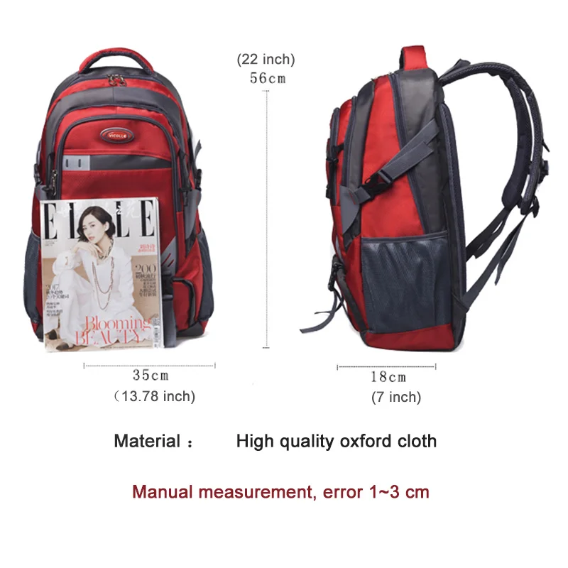 High Quality Oxford Cloth Men Travel Backpack Waterproof Large Capacity Mountaineering Bag Lady Outdoor Camping Sports Bag 2019
