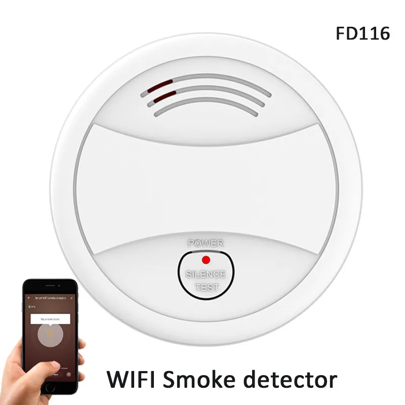 Пожарная система Tuya безопасности дома с функцией обнаружения дыма Wi Fi|Детектор