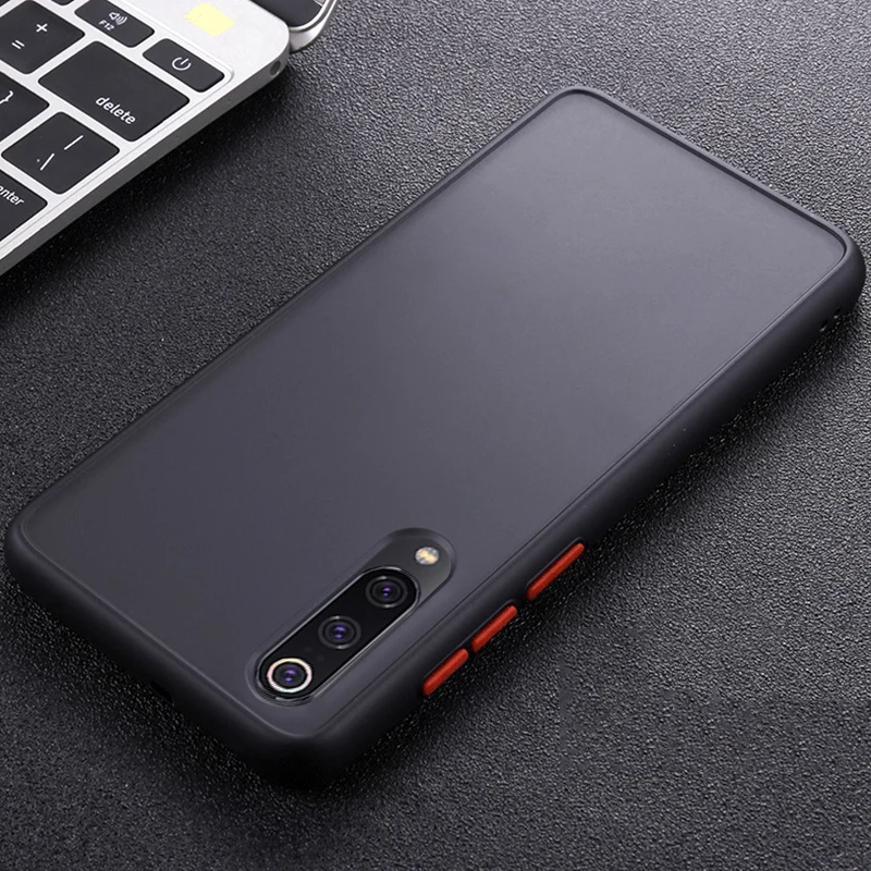 For Xiaomi Mi A3 Case Soft Hard Back Cover Fine Matte Shockprood Phone Case for Xiomi Xiaomi Mi A3 Coque - Color: Black