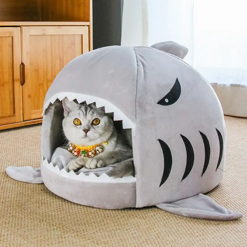 Маленький домик для кошек палатка-гнездо с акулами Высококачественная теплая