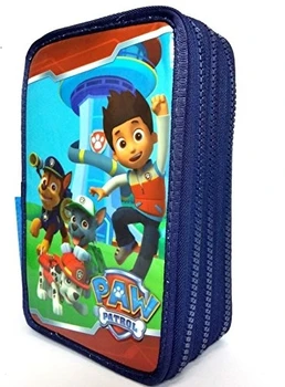 

ASTUCCIO 3 ZIP PAW PATROL BLU PORTACOLORI COMPLETO SCUOLA NEW OFFERTA 2016