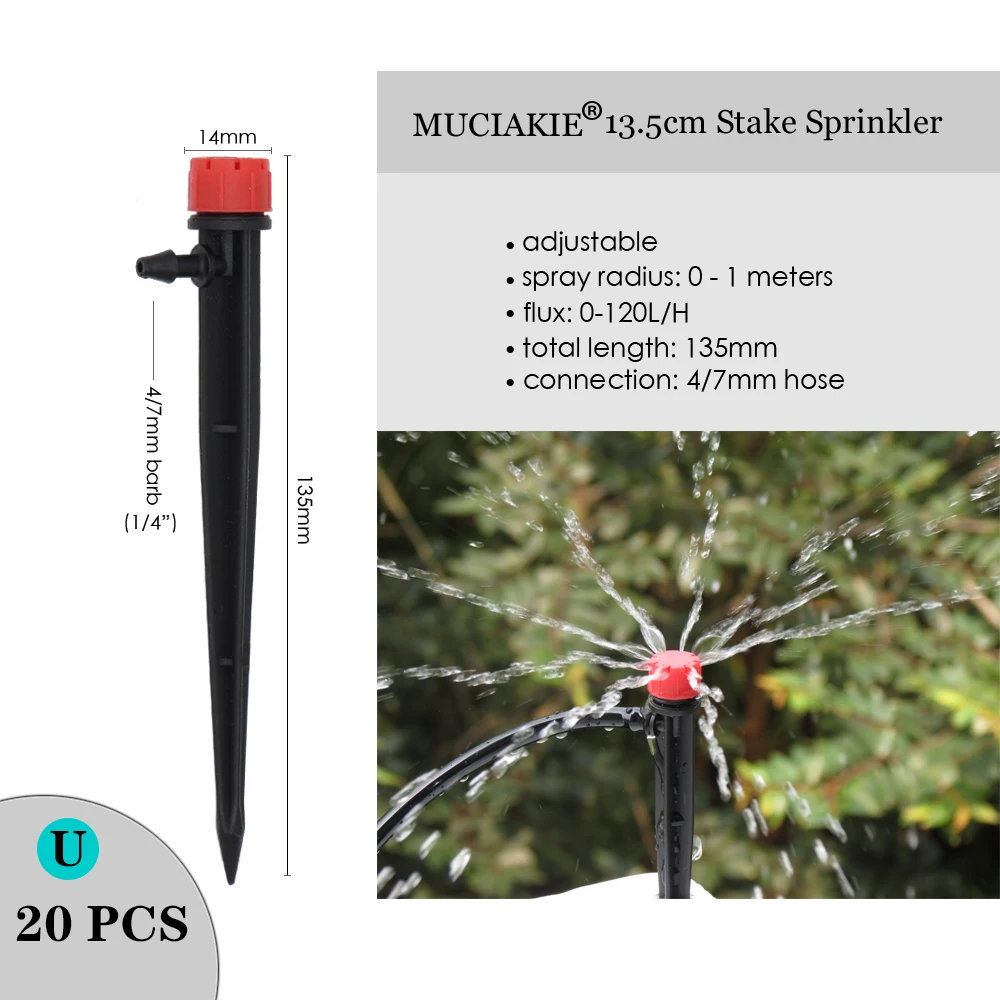 H140f908e38004435939018534c5af10a8 MUCIAKIE Variety Style Adjustable Irrigation Sprinkler Garden Emitters Stake Dripper Micro Spray Rotating Nozzle Watering Arrow