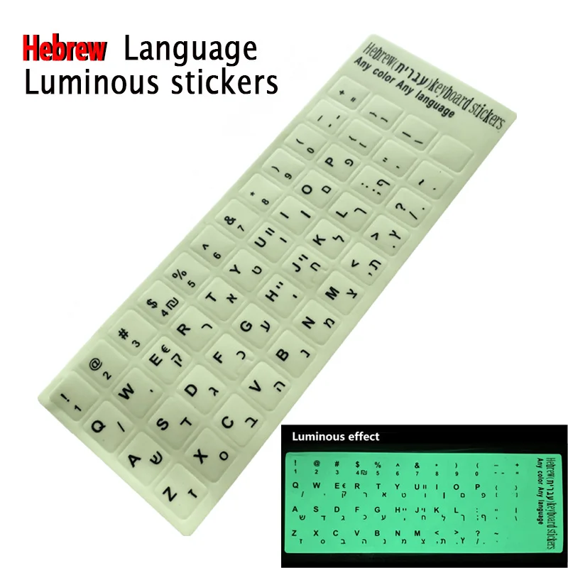 Multilingual Matte Keyboard Stickers - Hebrew, English, Russian - 3-in-1 Language Pack