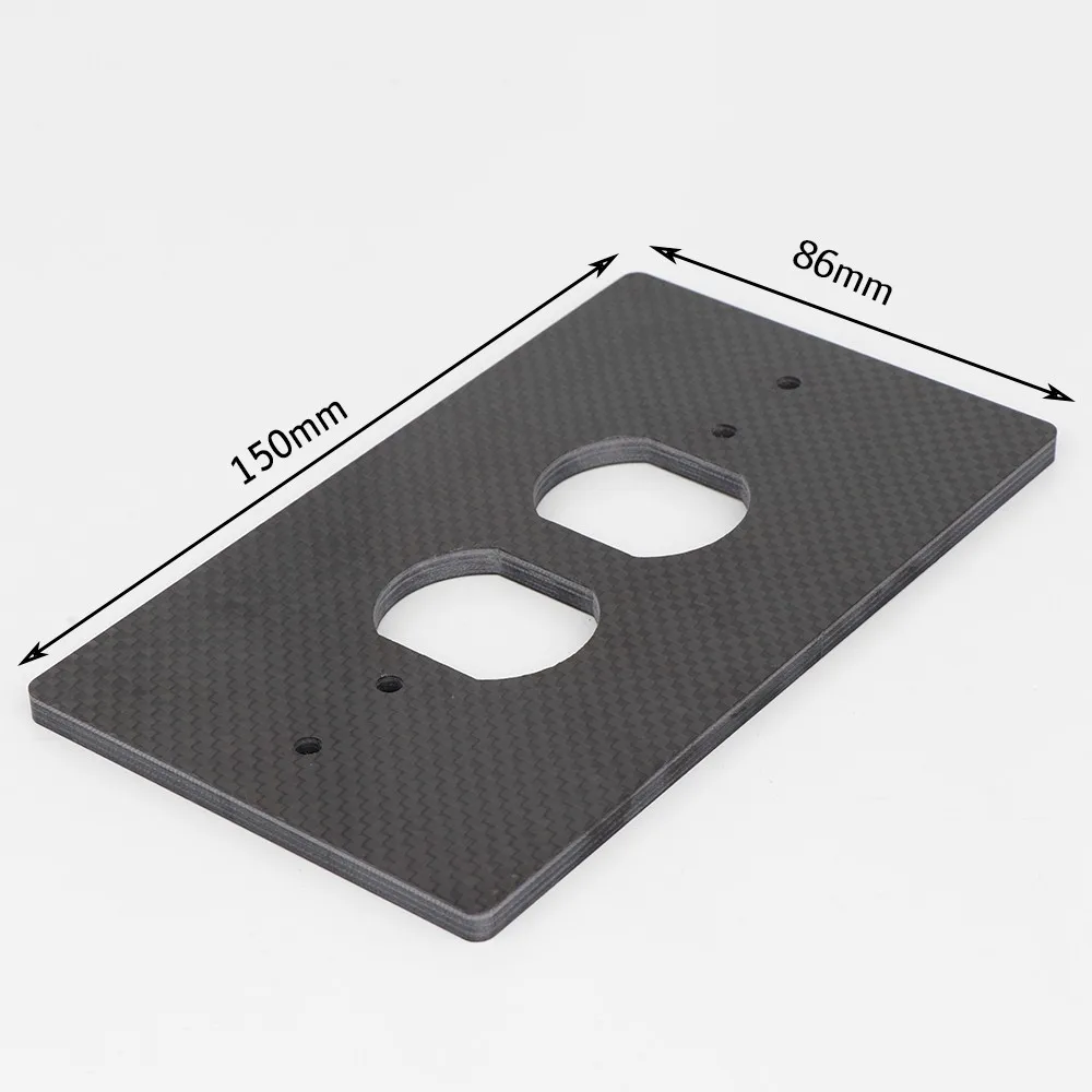 Hifi Carbon Fiber ac Power Duple Receptáculos Parede Tomada Tampa Plate 1x - Image 2