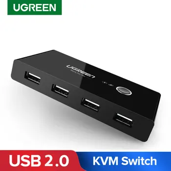 Ugreen USB Switch KVM Switch USB 2.0 3.0 Printer Box 2 In 4 Out Computer Peripherals KVM Switches for PC Moniter USB Sharing Box