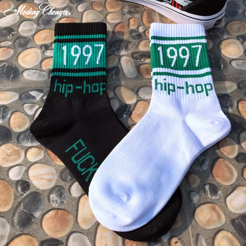 1 пара новинки с рисунком буквы спортивные милые хлопковые носки Harajuku Tide брендовые хип-хоп длинные носки без пятки женские повседневные