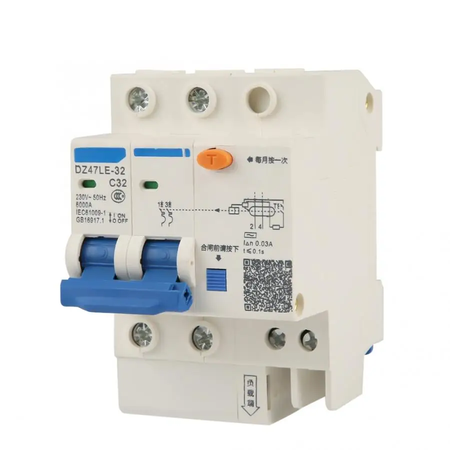 DZ47LE-32 2P+ N C63 RCCB Выключатель остаточного тока 230V 32A 30mA выключатель воздуха