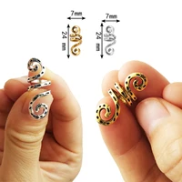 5Pcs Golden Silver Viking Spiral Charms Hair tubes Braid Dread Dreadlock Beads Clips Cuffs Rings Jewelry Hair Accessories woman 2
