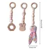 3/4Pcs/Set Nordic Cartoon Baby Wooden Rabbit Ear Toy Pendant Gym Fitness Rack Ornament Toddler Infant Room Decorations 6