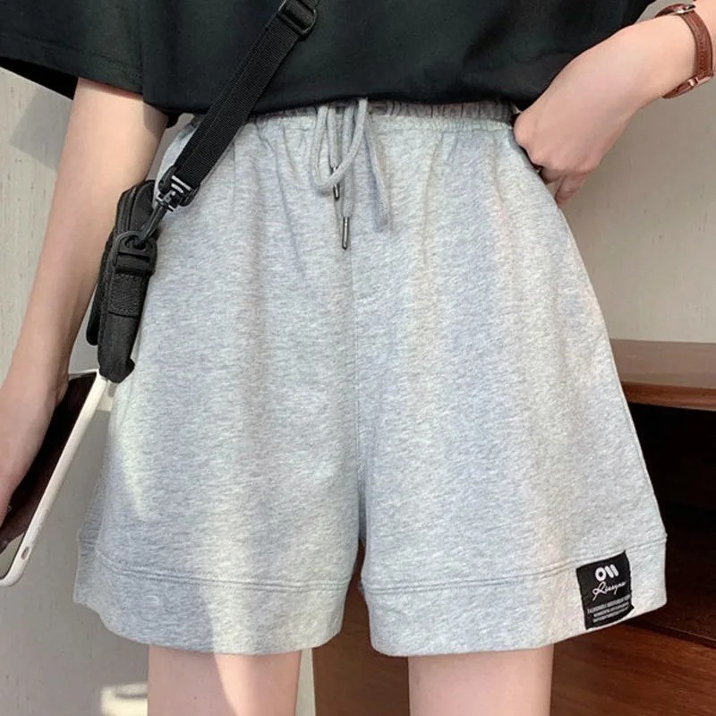 Solid Shorts Women Drawstring Japanese 