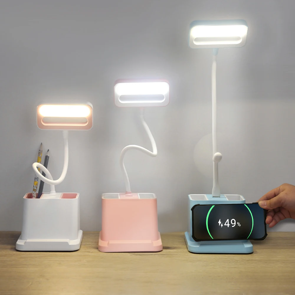 

Rechargeable LED Desk Lamp Touch Dimming Adjustment USB Table Lamp for Children Kids Reading Study Bedside Bedroom Living Room