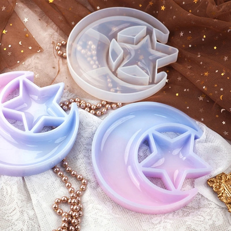 Resin Mold Tools Moon Star Tray Crescent Moon Box Epoxy Silicone Casting silicone mold