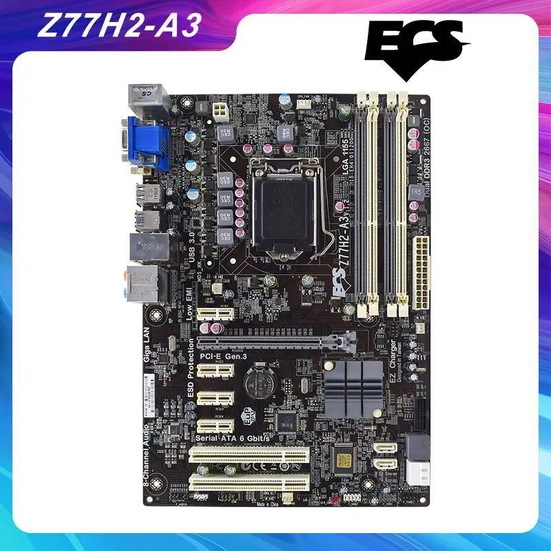 Z77H2-A3 V: 1 2 для ECS Intel Z77 LGA 1155 Материнская плата DDR3 32 Гб HDMI Core i7 i5 i3 CPU десктопная PCI-E 3 0 |