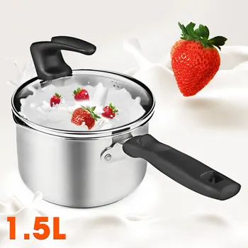 

17CM Soup Pot Saucepan Portable Stockpot Milk Heating Nonstick Cooking Pan Kitchen Cookware For Gas Induction Cooker