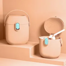 

Solid Color Baby Milk Powder Container With Spoon Portable Baby Food Storage Newborn Toddler Snack Box Baby Container