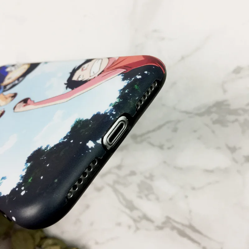 For iphone 8 case silicone cover Cartoon One Piece Luffy Sabo ace Phone Case for coque iPhone 7 7 Plus 6 8 Plus X XR XS MAX Case