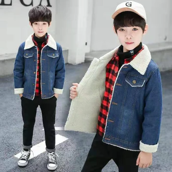 

New Style Fashion 2019 Baby Boys Winter Jacket Kids Warm Cotton Denim Coat Toddler Boy Clothes Children Autumn Casual Jackets