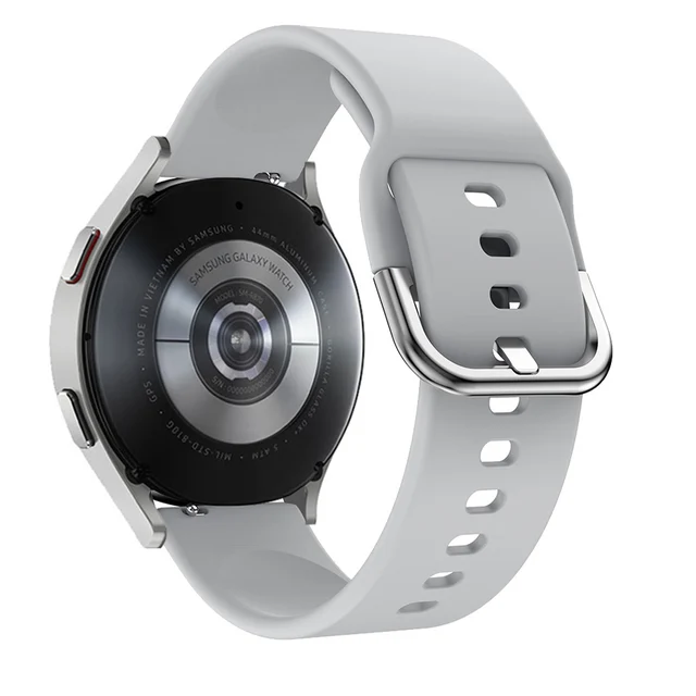 20mm/22mm strap For Samsung Gear S3 frontier Huawei GT 2/pro Silicone bracelet Galaxy watch 3/46mm/42mm/Active 2/4/Classic band Silver white