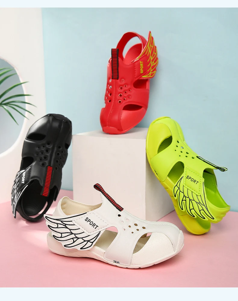 TuYao Girls Brand Designer Sandal Toddler Water Little Boy Shoes Summer Beach Lightweight Soft Non-slip Infant Wing Shoes