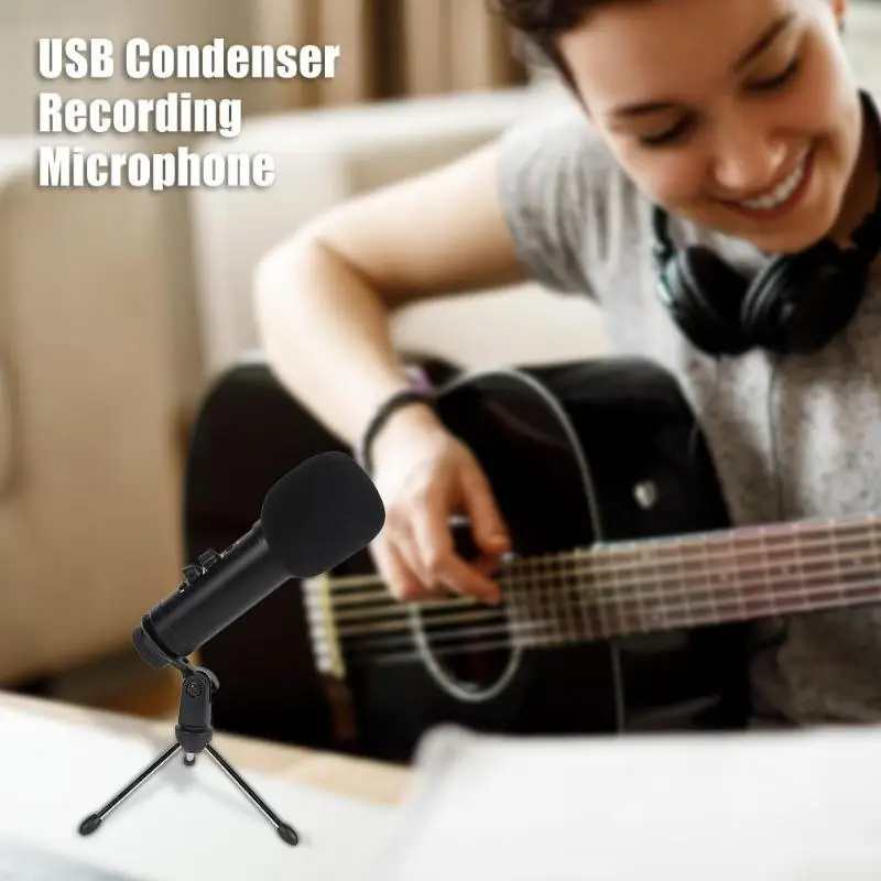 USB конденсаторный микрофон записи w/внутриканальный монитор наушники кардиоидный микрофон USB зарядка Plug and Play с система передатчиков для сценических выступлений