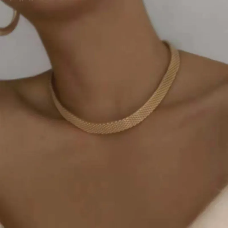 Punk Miami Cuban Round Choker Necklace Hip Hop Big Chunky Aluminum Golden Thick Chain Women Jewelry | Украшения и аксессуары
