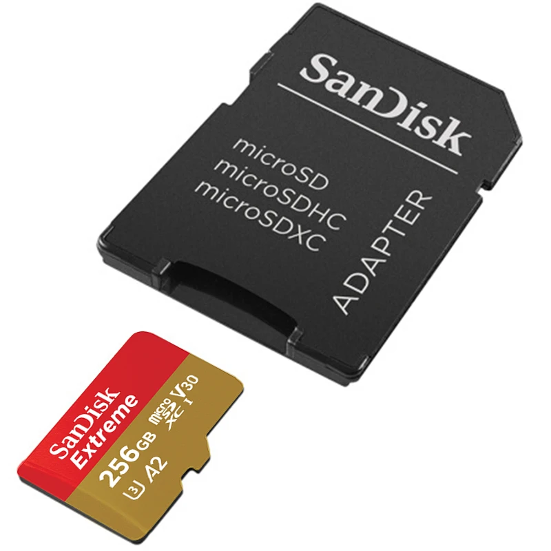 Новое поступление SanDisk MicroSD карта 64 Гб 128 ГБ 256 Гб карта памяти Экстремальный V30 U3 A2 MicroSDXC UHD TF карты скорость вспышки для камеры