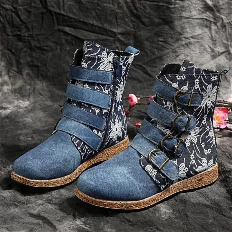 Large size high heel riding boots women 2020 new embroidered women's boots flat bottom fashion knight boots women's shoes