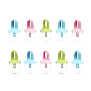 

10pcs Candy Color Buckle Handle With Lid DIY Popsicle Ice Cream Mold Froze Cube Box Home Cube Homemade Ice Box Popsicle Tool