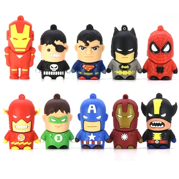 

Batman Captain America Cartoon Super Hero USB Flash Drive 4GB 8GB 16GB Iron Man Pen drive 32GB 64GB 128GB Memory stick PenDrive