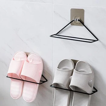 

New Paste Wrought Iron Storage Shoe Rack Home Wall-mounted Shoe Rack Shoe Care Bathroom Slippers Simple Shoe Rack Zapatero