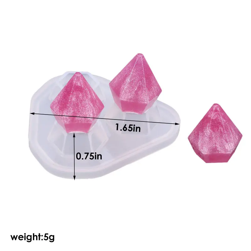 Diamond Shaped Candle Silicone Mold DIY Handmade Beeswax Candle Soap Making Tools Jewelry Soap Mould White Kitchen Supplies